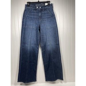 AE American Eagle Dreamy Drape Baggy Wide leg Super High Rise women jeans NWT 26